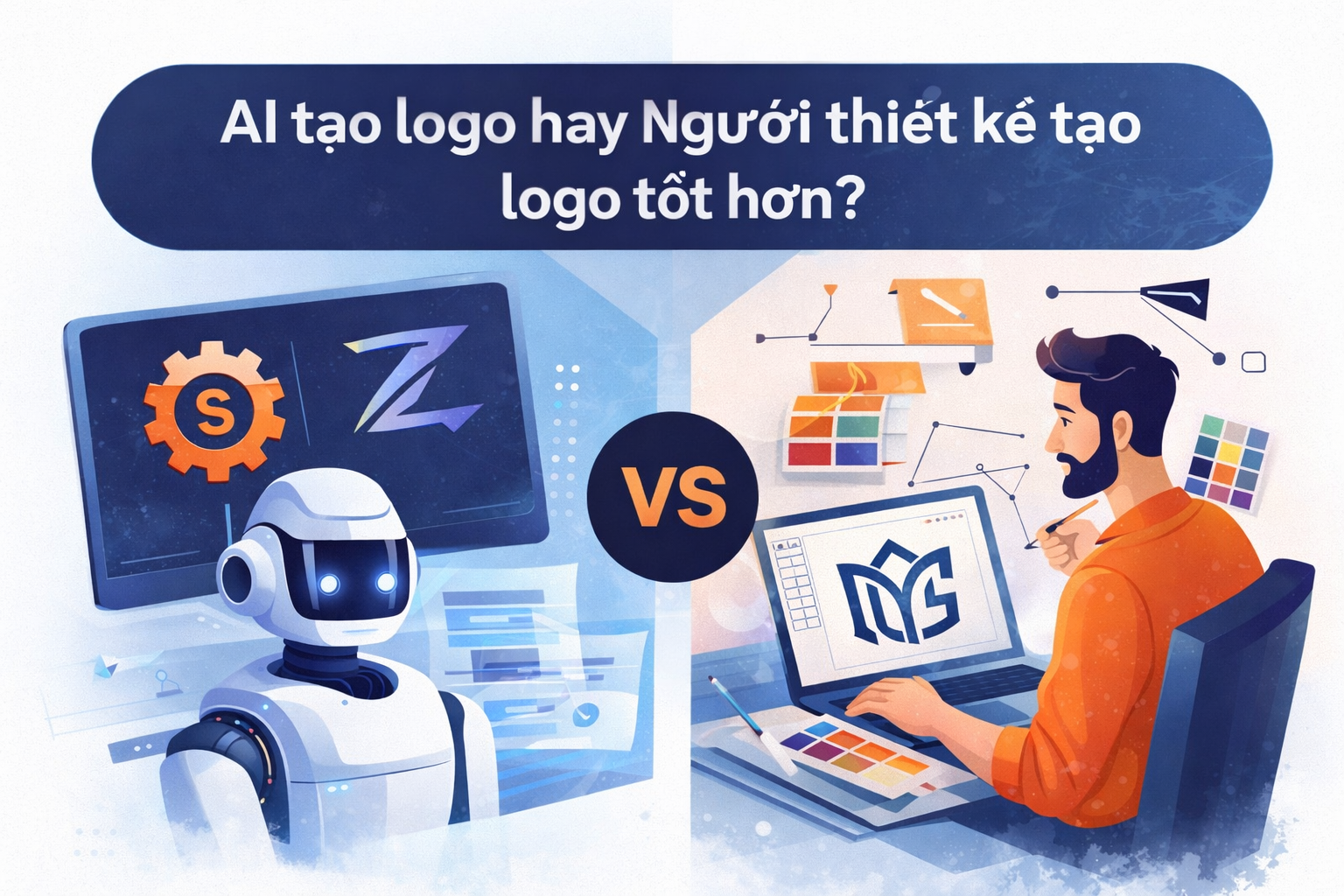 Mẫu logo công ty đẹp so sánh(AI vs Công ty thiết kế logo – nên chọn thế nào?)