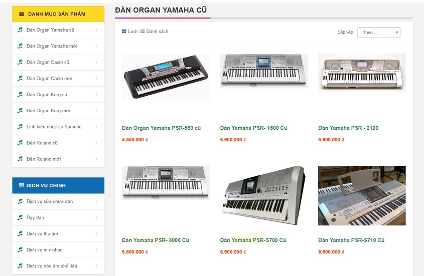 website bán đàn organ cũ